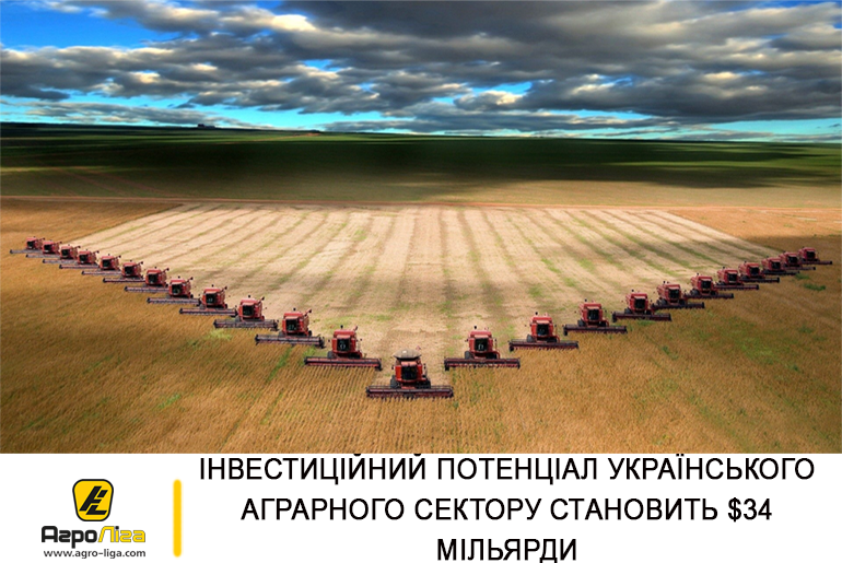 Інвестиційний потенціал українського аграрного сектору становить $34 мільярди